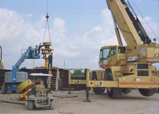 Field piping installation on an industrial site