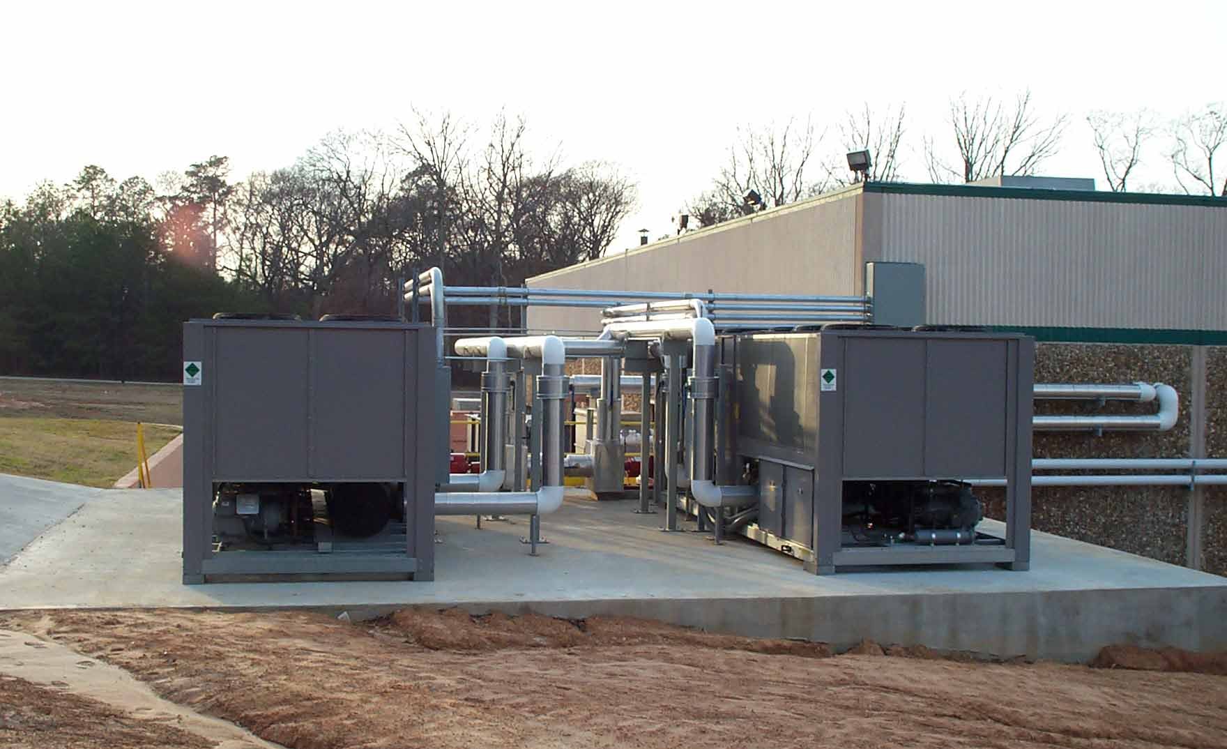 Mechanical piping installed in an industrial plant